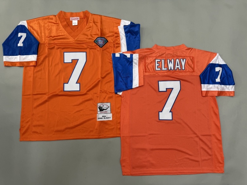 Men 2025 Denver Broncos #7 Elway orange Throwback Limited NFL Jersey style 002